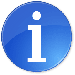 A blue circle with a white lowercase letter "i" in the center, commonly used as an information icon.